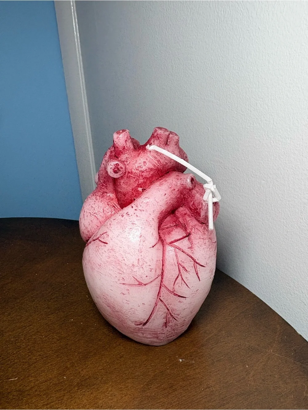 Anatomical Heart Sculpture Candle in Pink